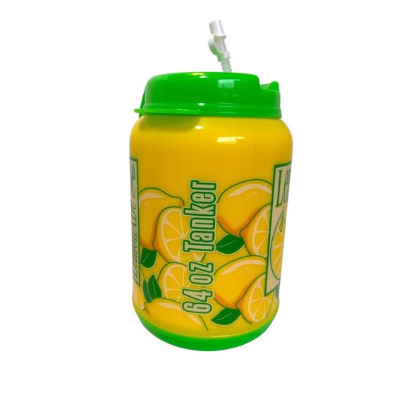Whirley Drink Works Lemonade 64 oz  Insulated Tanker Sid Straw EUC - Picture 5 of 12